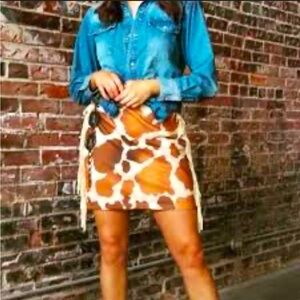 Big Country's Western Wear LSB Cow Print Fringed Size 2X New with tag